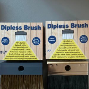 DIPLESS BRUSH (Combo Kit) - Replacement Brush Heads - Includes 5" Wood Block & 5 3/8" Plastic Block