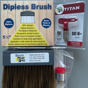 DIPLESS BRUSH (Complete Kit) - 5 3/8" Plastic Block - Includes Dipless Brush, connector kit & Titan spray tip of your choice